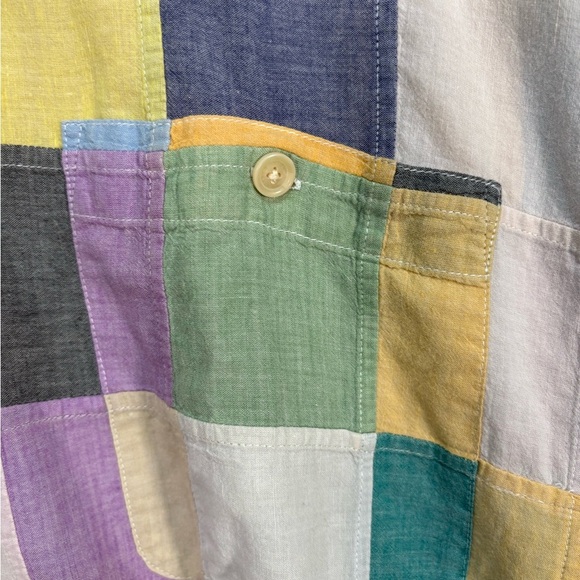 Orvis Patchwork Button Up Short Sleeve Shirt Size XXL - Picture 7 of 9